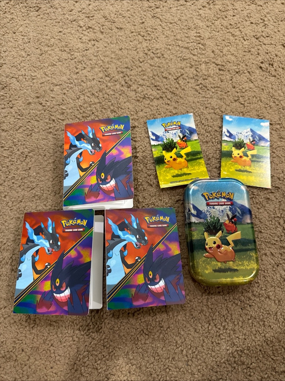 Pokémon TCG Ascended Heroes Empty Mini Tin Pikachu And Tepig & 3 Mini Portfolios